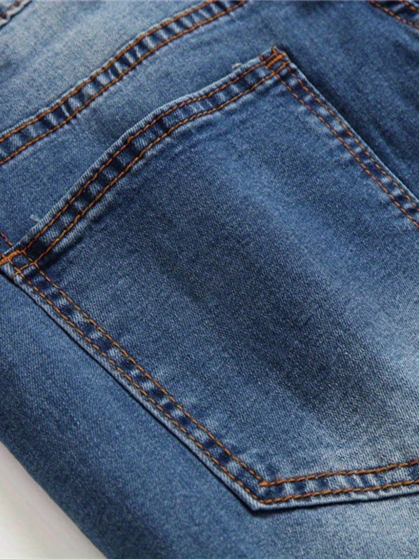 Slim Fit Ripped Jeans Men's Casual Street Style Distressed Denim Pants