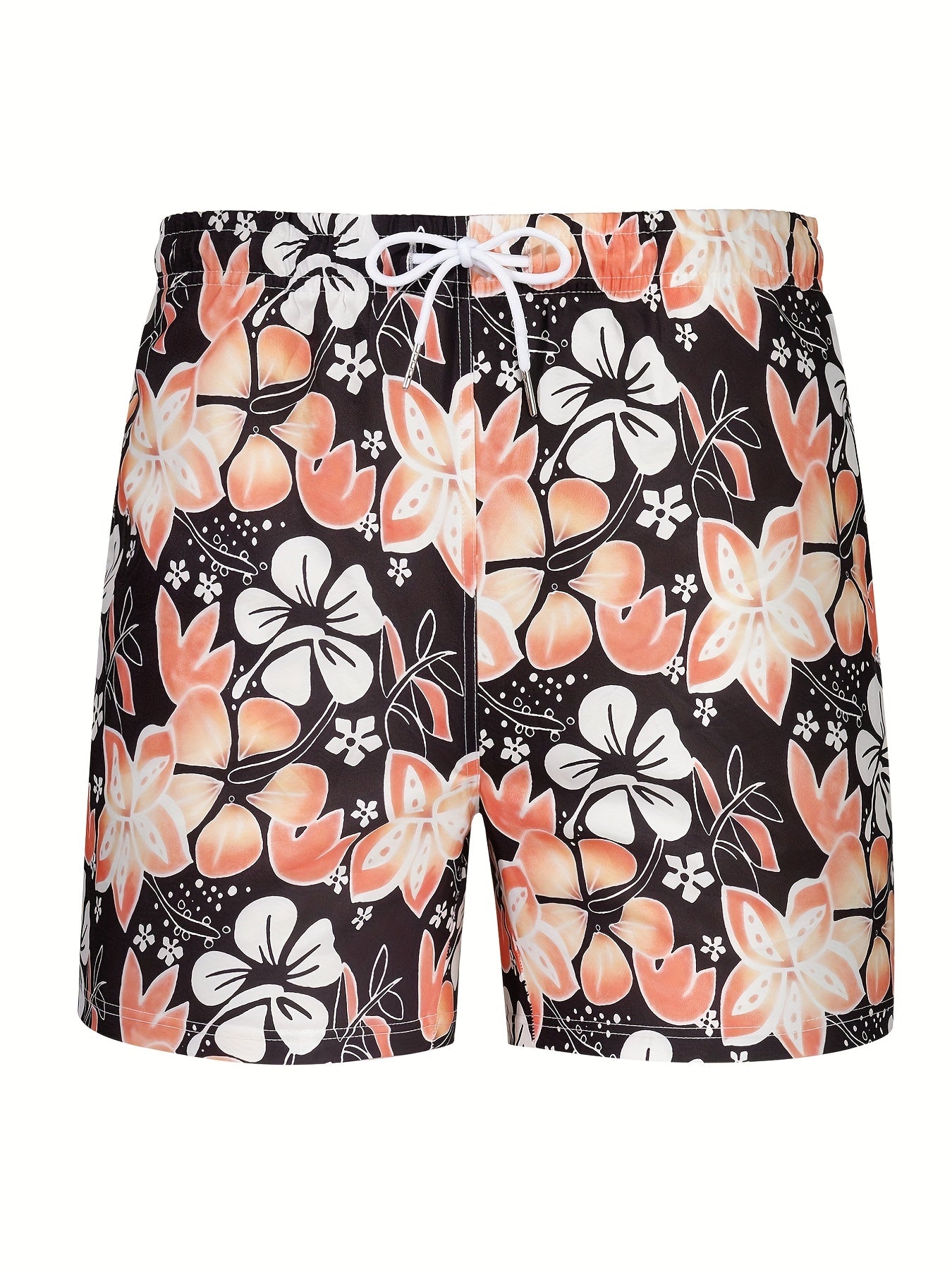 Men s Casual Booming Flowers Graphic Print Beach Shorts