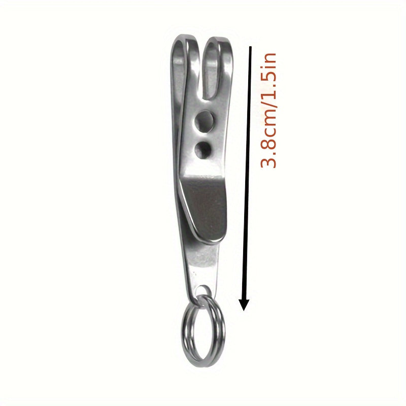 Stainless Steel Mini Pocket Clip Keychain for Outdoor Camping