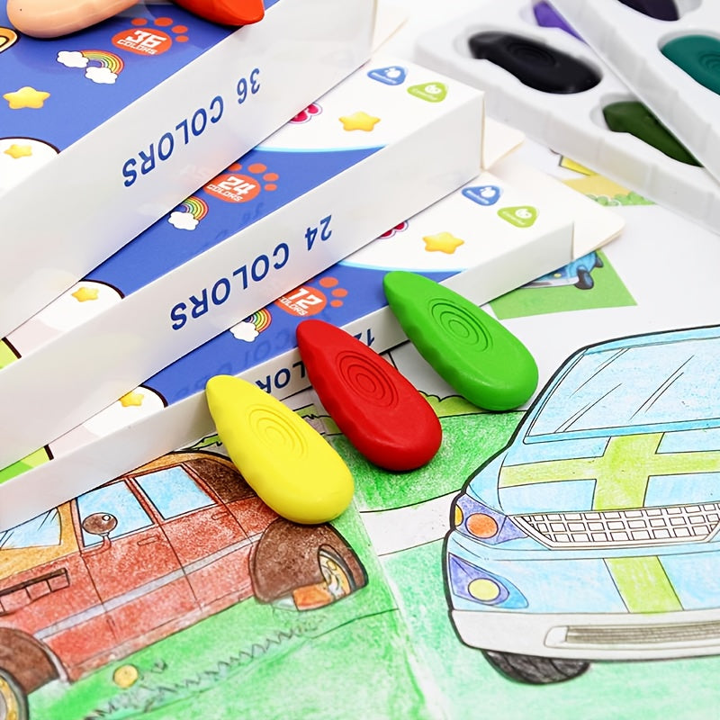 24 Colors Washable Non Toxic Water Soluble Crayons for Kids Mess Art Supplies