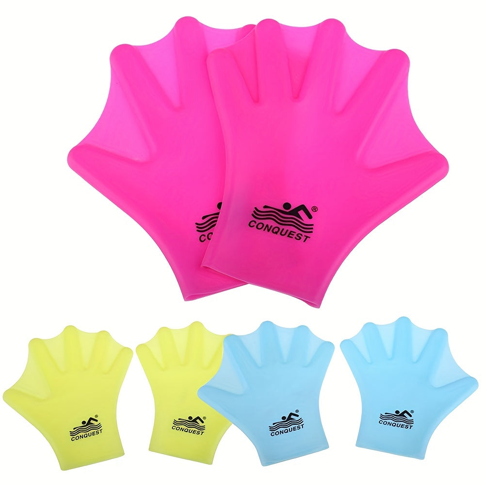 Adult Swimming Webbed Gloves Hand Paddle Silicon Diving Equipment
