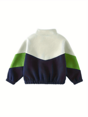 Baby Boys Warm Autumn Winter Coat Round Neck Patchwork Tops Clothing