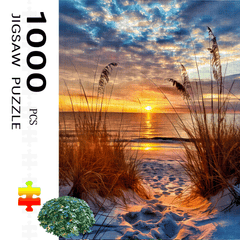 1000pcs Beach Sunset Jigsaw Puzzle Challenging DIY Brain Teaser