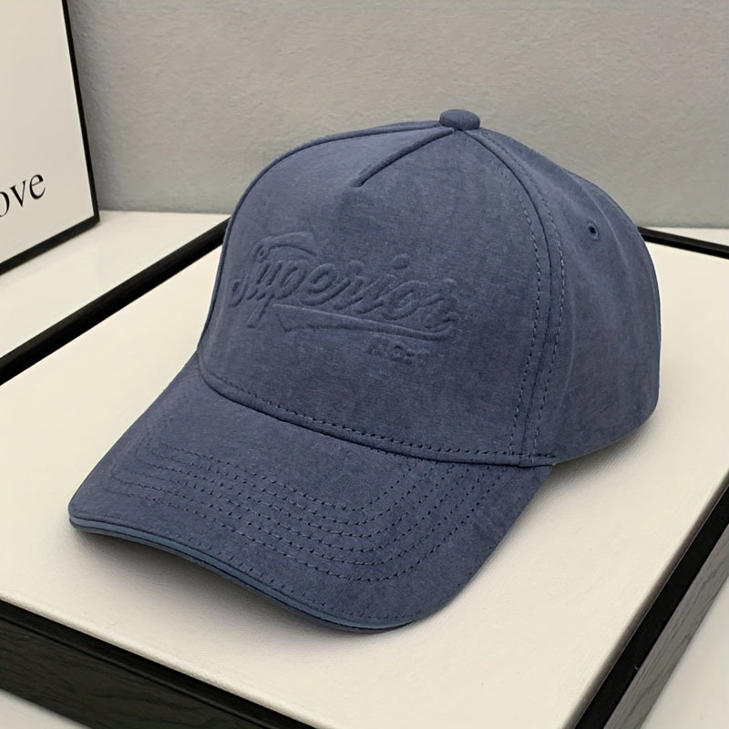 Adjustable Men's Peaked Cap With Letter Embroidery for Outdoor Activities