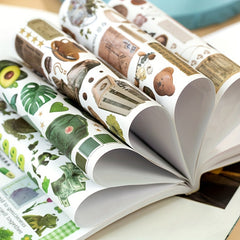 50 Retro Magazine Glitter Cartoon Stickers for Scrapbooking Journals