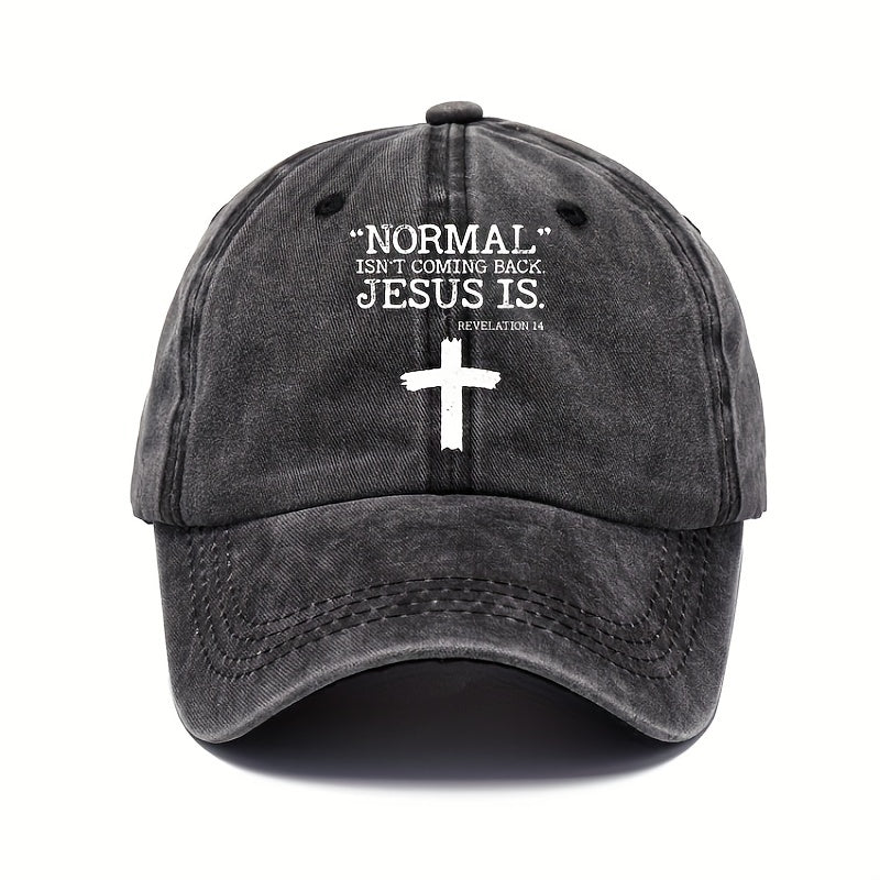 Cross Letter Print Baseball Cap Washed Distressed Dad Hats Solid Unisex Sun Hats
