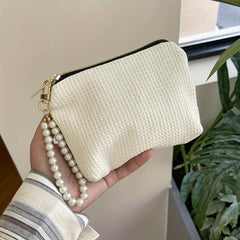 Faux Pearl Chain Lipstick Storage Bag