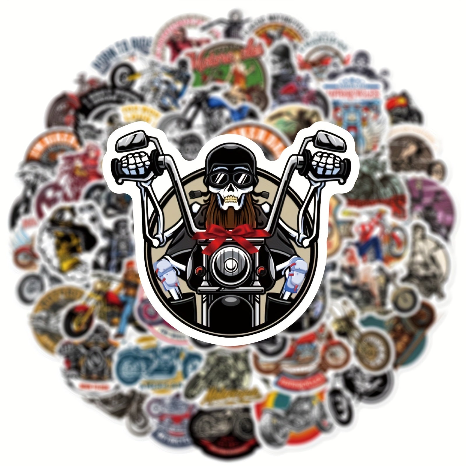 50pcs Rock Motorcycle Stickers Cross Motorcycle Waterproof Decoration Stickers