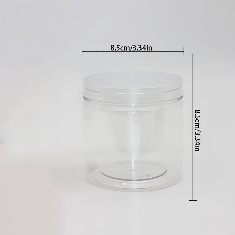 10 Clear Plastic Jars with Lids Slime Storage Craft Organizer