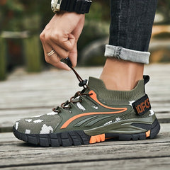 Women's Camo Pattern Hiking Shoes Lace Up Trekking Shoes