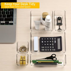 10 Pack Plastic Drawer Organisers for Makeup Office Kitchen Bathroom