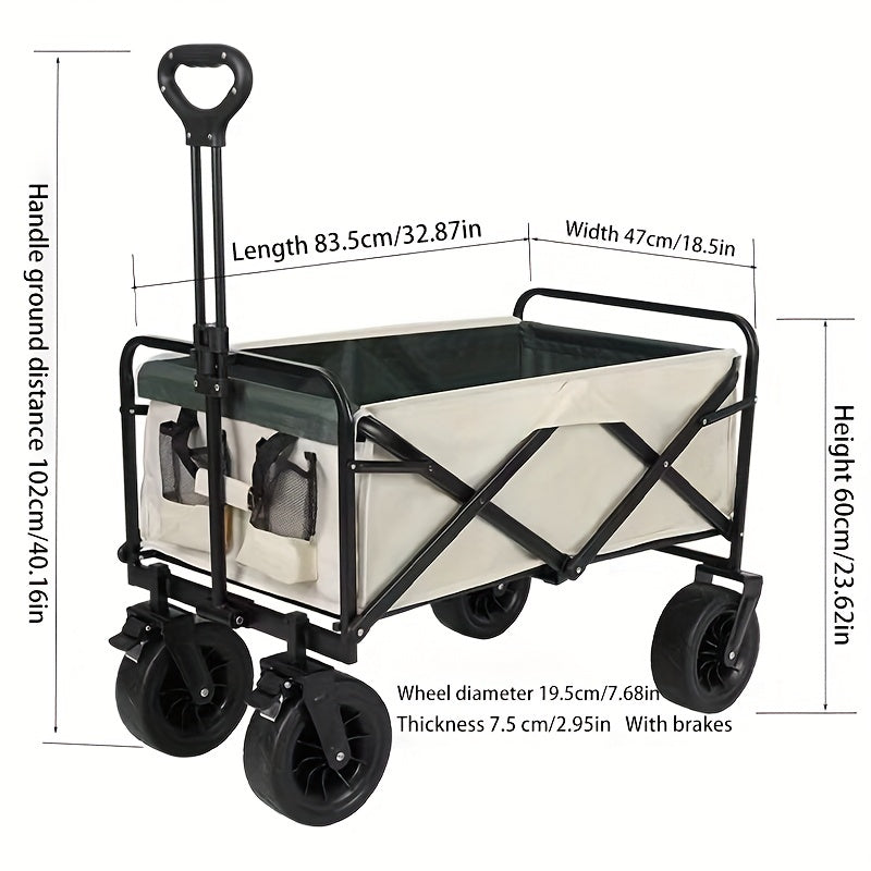 8" Off Road Camping Cart Foldable Shopping Cart
