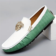 Men's Plaid Slip On Loafers Smart Casual Dress Shoes