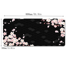 Cherry Blossoms Mouse Pad Thick Rubber Edged Keyboard Desk Pad