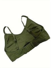 Sports Bra Seamless Ribbed with Removable Pads High Stretch Bra