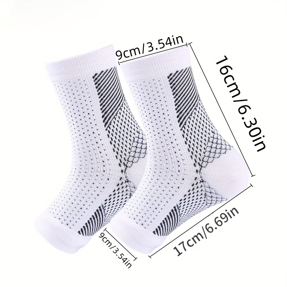 Ankle Compression Socks for Running, Cycling - Soothes Neuropathy, Plantar Fasci