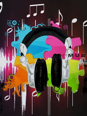 Earphone And Music Note Print Boy's Hoodie Kids Casual Long Sleeve