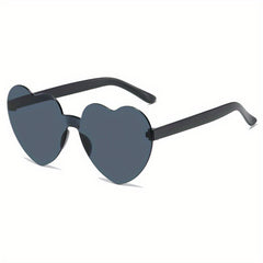Y2K Heart Sunglasses Clear Frame UV400