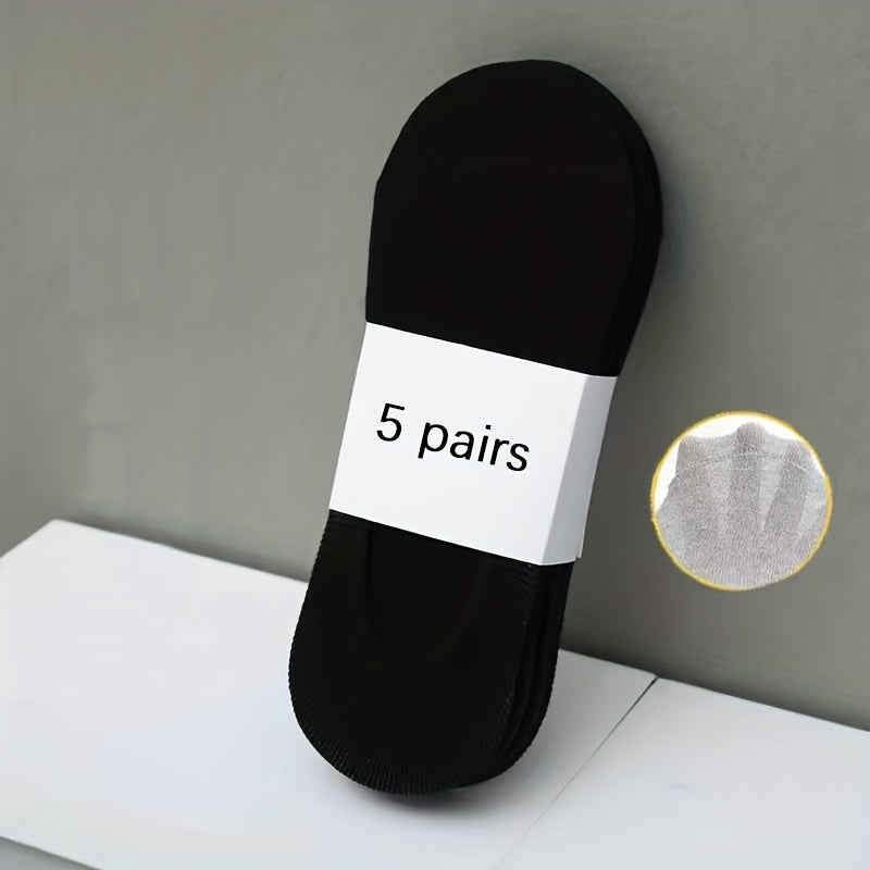 5 Pairs Unisex No Show Socks Breathable Anti-odor Casual Socks