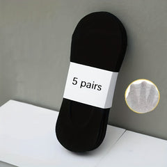 5 Pairs Unisex No Show Socks Breathable Anti-odor Casual Socks