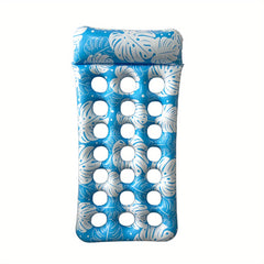 Inflatable Water Hole Floating Row Leaf Print Water Recliner for Beach