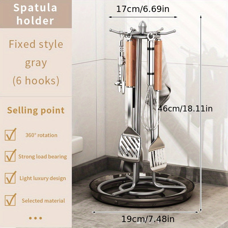 Stainless Steel Cutlery Rack with 6 Hooks