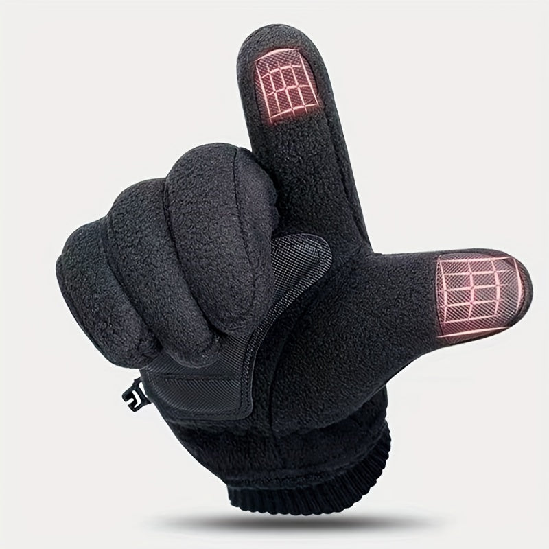 Thickened Warm Touch Screen Fleece Gloves for Outdoor Sports