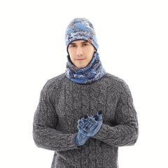 Camouflage Winter Beanie Gloves Neck Warmer Set