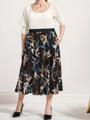 Women's Plus Floral Print High Rise Maxi Skirt