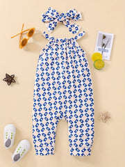 Toddler Baby Girls Geo Graphic Halter Jumpsuit