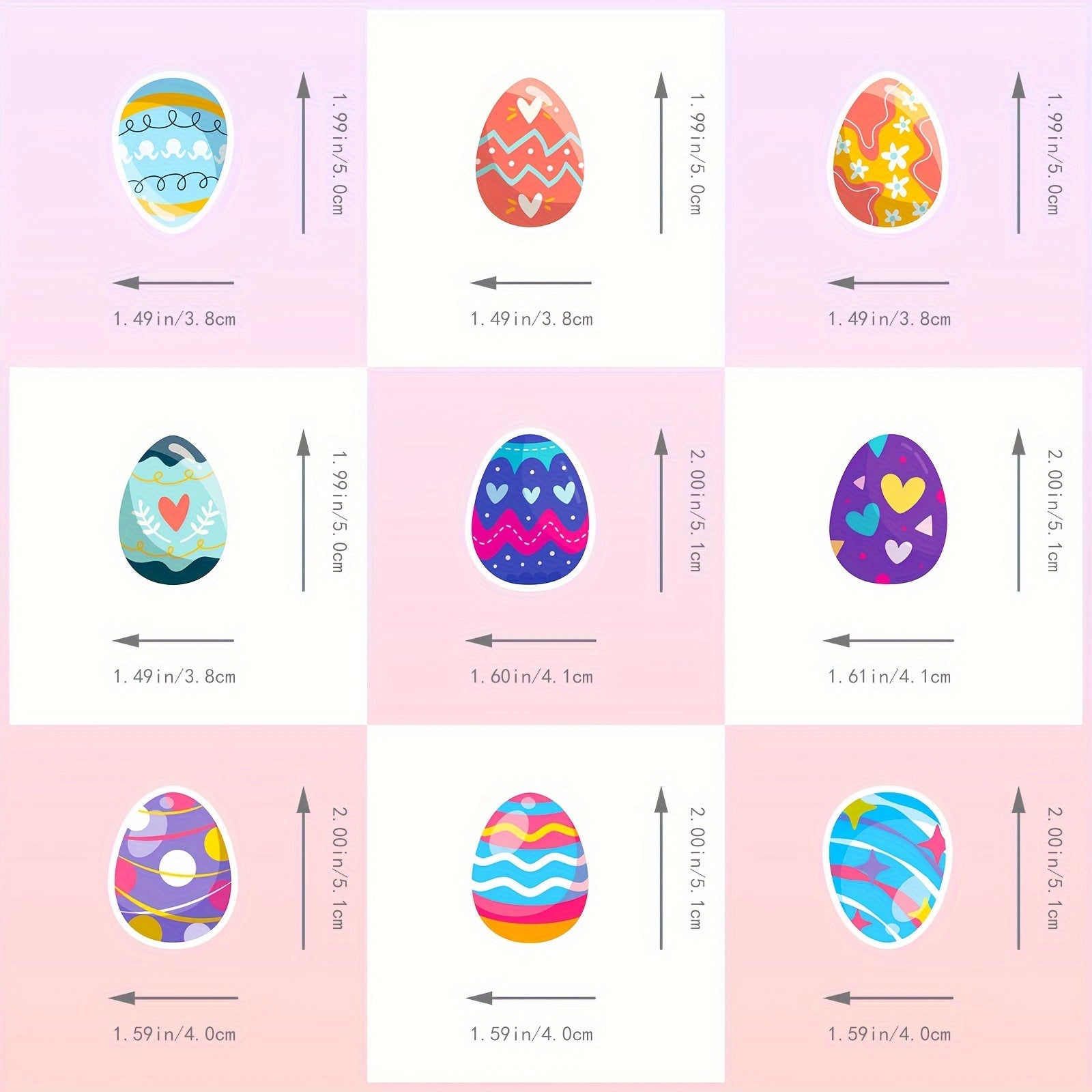 50pcs Easter Duck Egg Creative Stickers Bunny Decoration Party Stickers