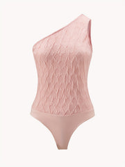 One Shoulder Slim Bodysuit Sexy Sleeveless Bodysuit