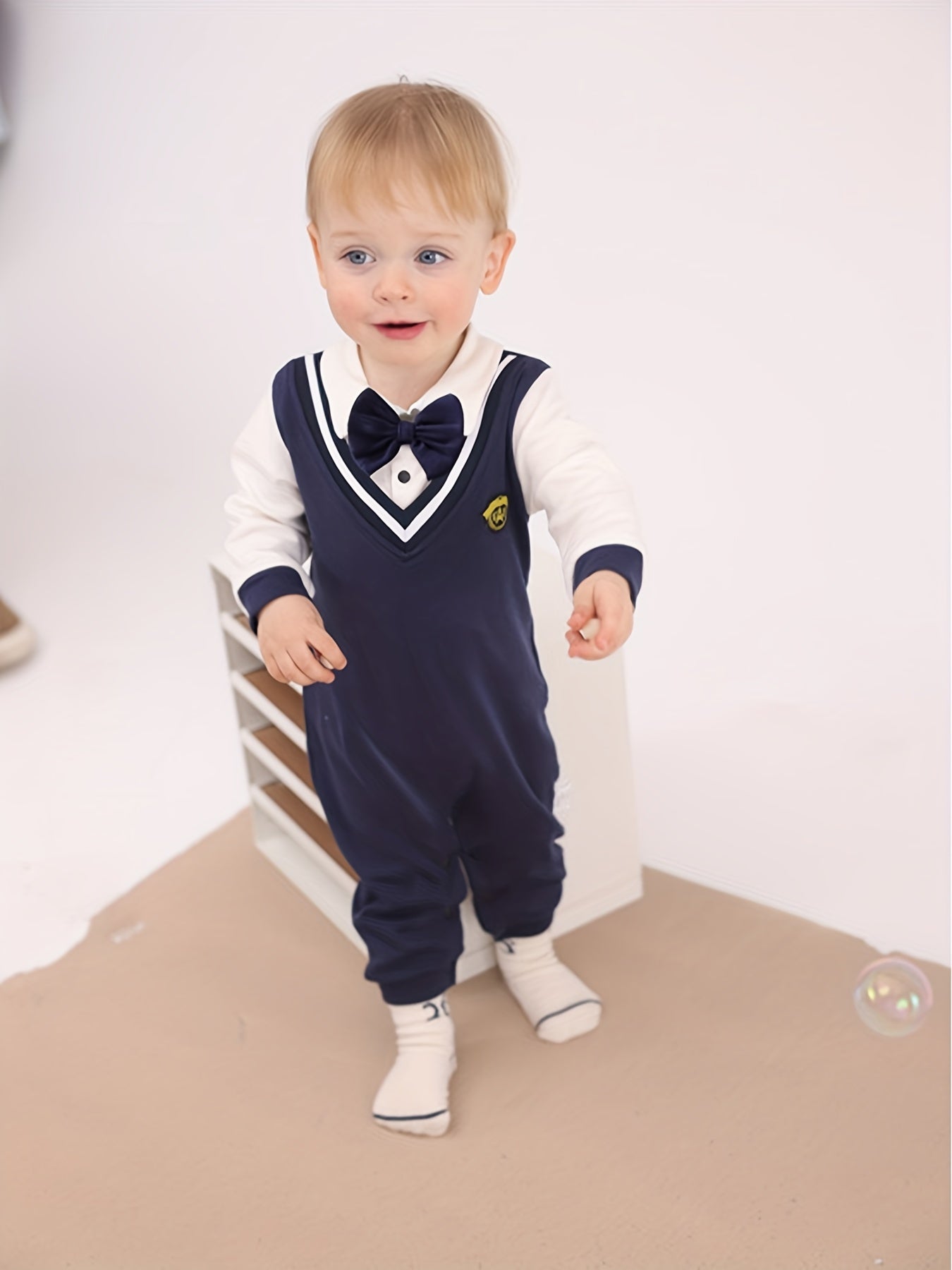 Baby Boys Gentleman Cotton Romper Jumpsuit