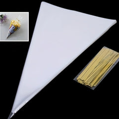 100pcs Clear Cello Treat Bags 6.3x30.99cm with Twist Ties