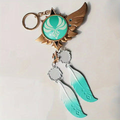Anime Vision Keychain Green Metal Luminous Key Ring Backpack Pendant