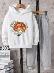 Boys Pizza Gamepad Hooded Sweatshirt & Sweatpants Set