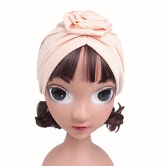 Soft Breathable Sleep Cap for Curly Hair - Adjustable Bath Cap for Girls