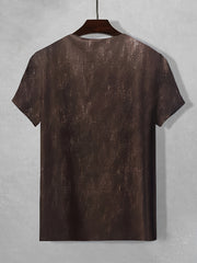 Men's Feather Pattern Sports T shirt Casual Stretch Tee Shirt