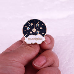 Midnight Clock Brooch Pin Accessory Dark Style Christmas Year Gift