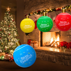 4pcs Christmas Inflatable Snowballs Colorful Lantern Ball Decorations