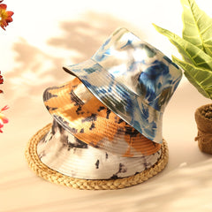 Tie Dye Print Bucket Hat Reversible Unisex Sun Hat Lightweight Hip Hop Fisherman