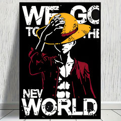 Anime Art Canvas Poster Japanese Straw Hat Boy Canvas Painting