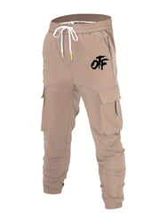Men's Cotton Cargo Pants Drawstring Joggers