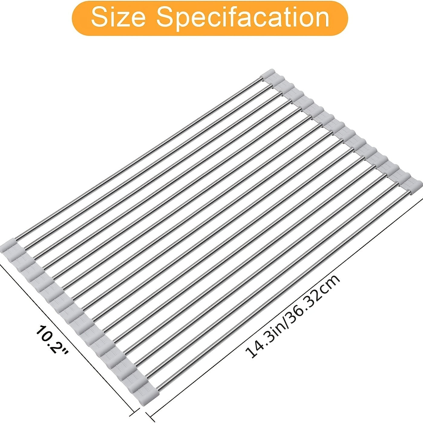 Over Sink Roll Up Dish Drying Rack Stainless Steel