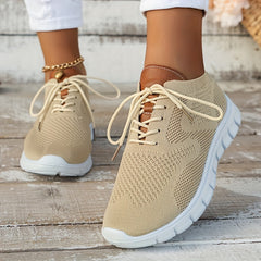 Soft Bottom Lightweight Mesh Sneakers Lace Up Running Shoes