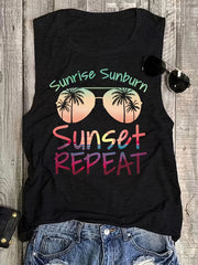Graphic & Letter Print Tank Top Women's Clothing