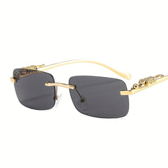 Leopard Head Metal Sunglasses Square Frame Colorful Women & Men
