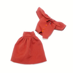 2pcs Doll Skirts Office Lady Dress For 11.5in Doll 80s Vintage Doll Suit