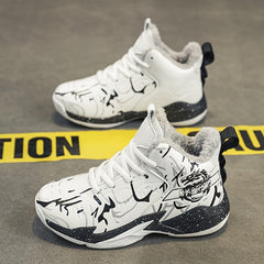 Boys' Warm Plush Lined Basketball Shoes
