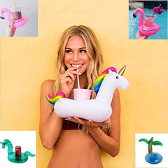Inflatable Cup Holder Unicorn & Flamingo Pool Drink Holder